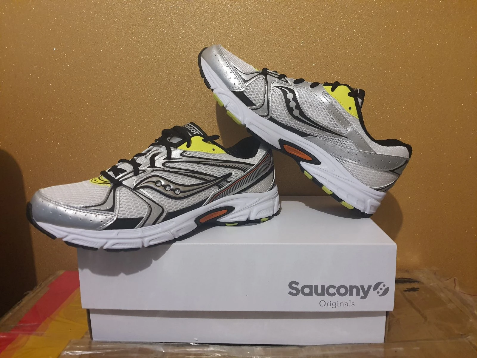 Saucony ride millenium white silver yellow orange - Tamanho 44 - estilo de vidro retro Running Y2K – photo 8